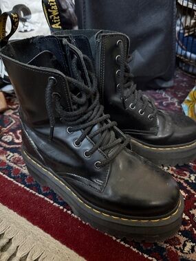 Dr. Martens Jadon Black Leather Platform Boots UK 6 EU 38 US 7.5